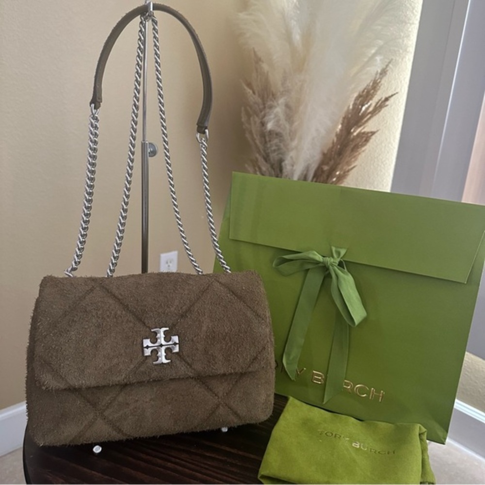 Tory Burch KIRA DIAMOND QUILT SUEDE SHOULDER BAG